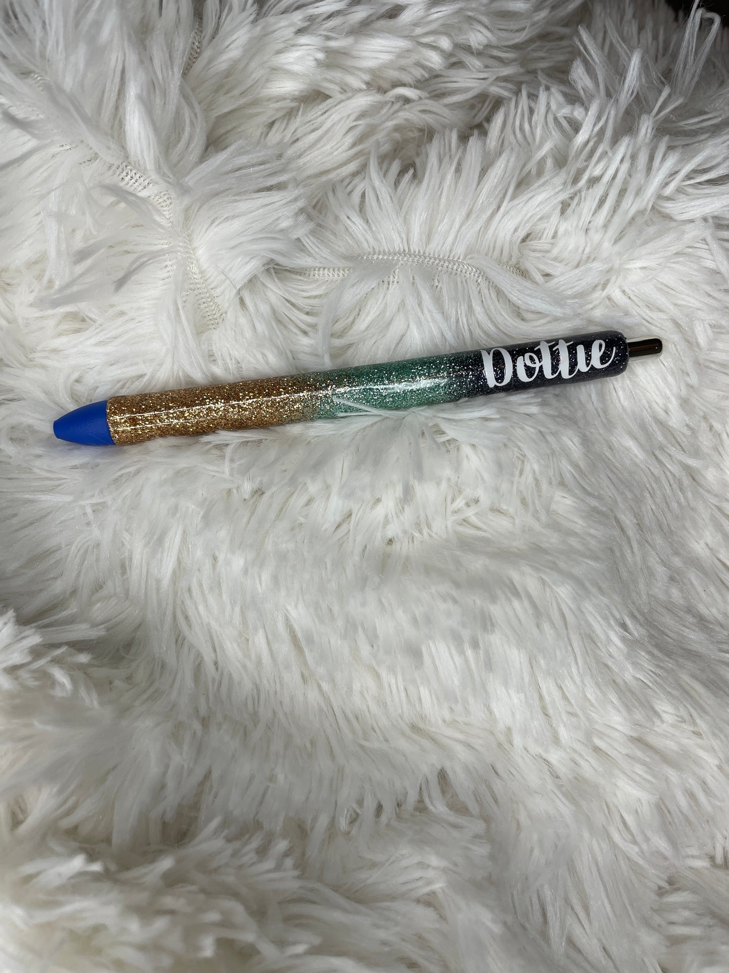 Navy, Gold and Teal Pen