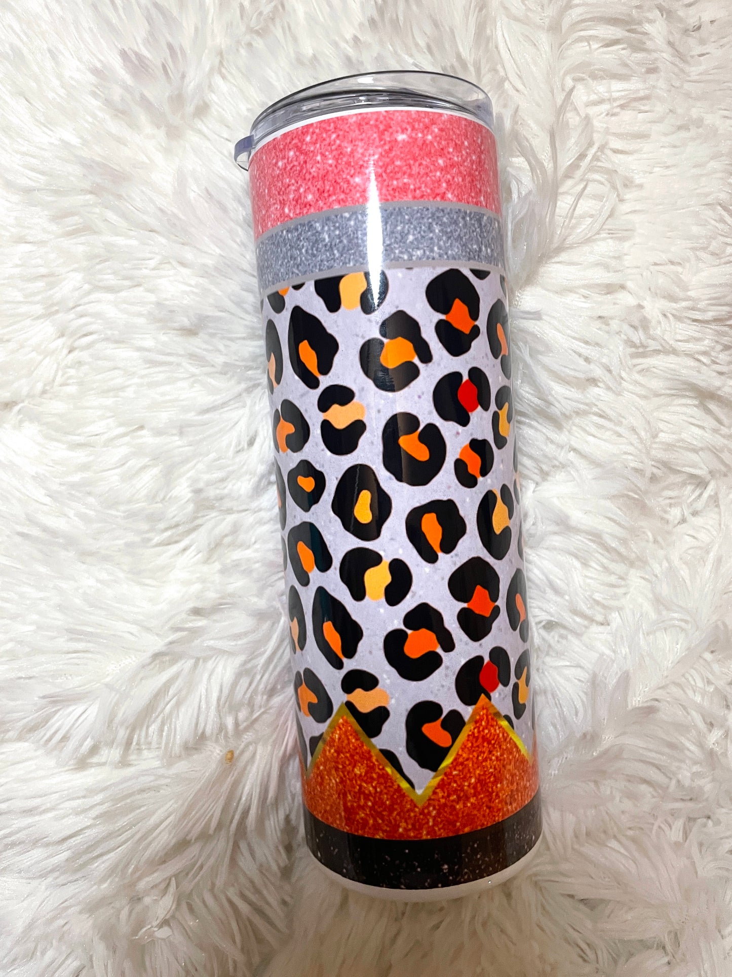 Teacher Cheetah Pencil/Comp Book Skinny Tumbler