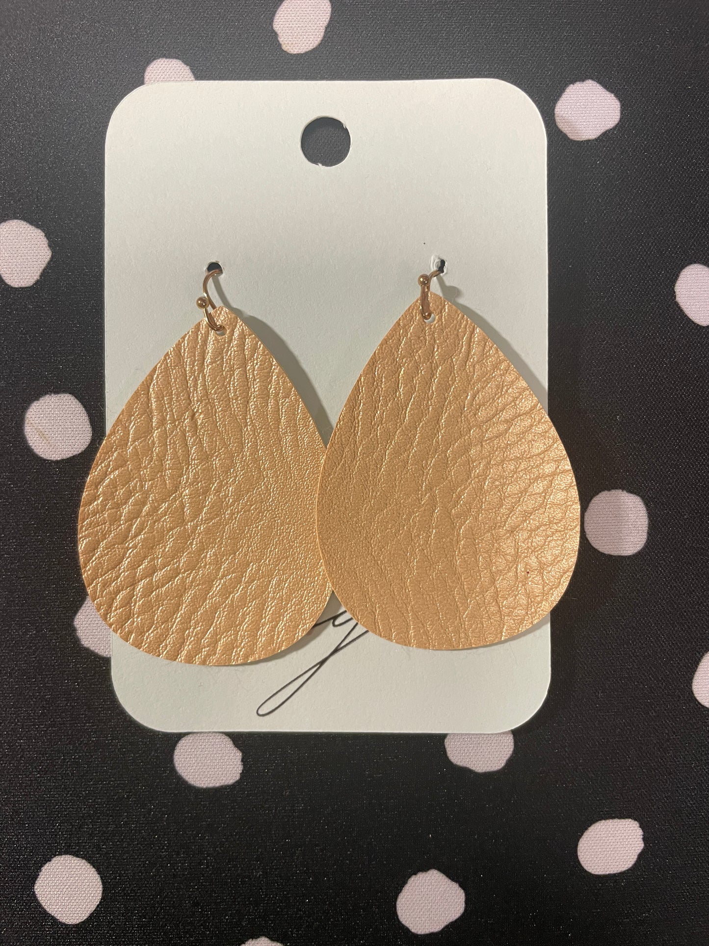 Teardrop Faux Leather Earrings