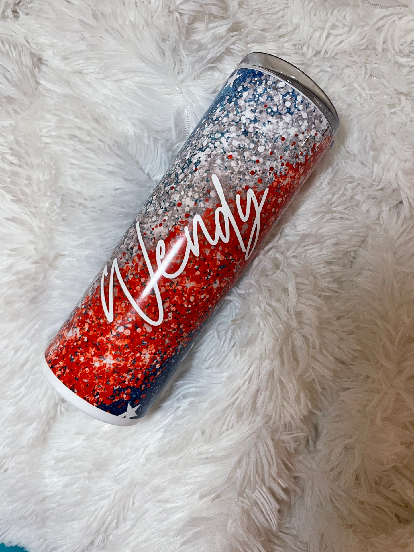 USA Glitter Skinny Tumbler 20 oz