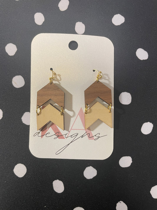 Wooden Chevron Earrings