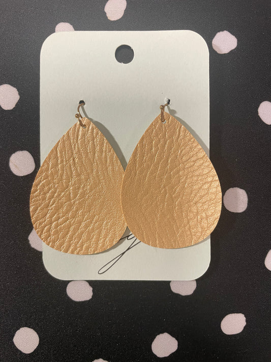 Teardrop Faux Leather Earrings